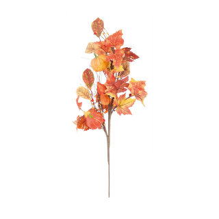 Twig autumnal with pumpkins and berries - Material:  - Color: green/yellow - Size: 75cm