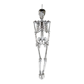 Skelett mit Hänger, beweglich, aus Kunststoff, Größe: 95cm Farbe: silber