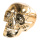 Skull made of plastic shiny - Material:  - Color: gold - Size: 16cm
