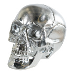 Crâne en plastique brillant  Color: argent Size: 16cm