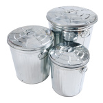 Zinc buckets set of 3 pieces nested - Material: with...
