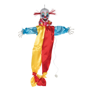 Clown dhorreur avec suspension avec des effets lumineux et sonores  Color: coloré Size: 55cm