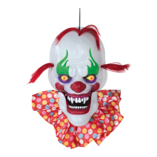 Tête de Clown parlant avec des effets lumineux et sonores  Color: coloré Size: 50cm