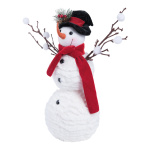 Schneemann mit Hut und Schal aus Samt Größe:34cm,  Farbe:...