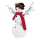 Snowman cap and scarf made of velvet - Material:  - Color: white/black - Size: 34cm
