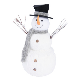 Bonhomme de neige avec écharpe et chapeau  Color: blanc/noir Size: 52cm