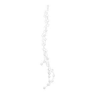 Snowball garland with snowballs made of textile - Material:  - Color: white - Size: 120cm X Ø2-4ccm
