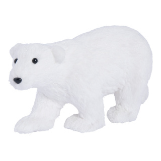 Eisbär, laufend Styropor und Holzfaser     Groesse:39x20cm    Farbe:weiß