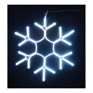 Flocon de neige au neon 230V IP44 15m câble d´amorce Lampe LED avec prise Color: blanc transparent / blanc chaud Size: 57x50cm
