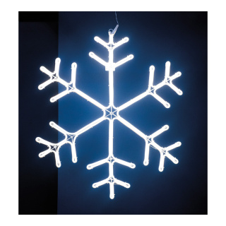 Flocon de neige au neon 230V IP44 15m câble d´amorce Lampe LED avec prise Color: blanc transparent / blanc chaud Size: Ø 70cm