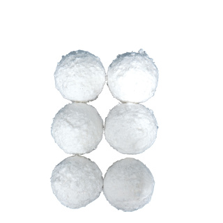 Snowball x6 styrofoam - Material:  - Color: whiter glitter - Size: Ø 8cm