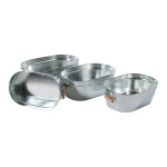 Zinc tubs with handles set of 4 pieces, nested     Size:...