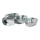 Baignoire en zinc avec poignée set de 4, semboîtant lun dans lautre     Taille: 52x26x12,5cm, 55x28x15cm, 58x29x18cm, 60x32x20cm    Color: argent