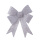 Bow with glitter front side covered with tinsel - Material: back side smooth made of plastic - Color: silver - Size: 50x38x9cm