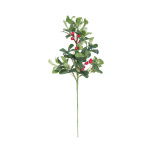 Branche de gui avec baies  Color: vert/rouge Size: 60x20cm