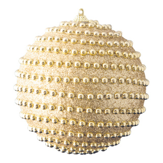 Christmas ball decorated with beads & glitter - Material:  - Color: gold - Size: Ø 12cm