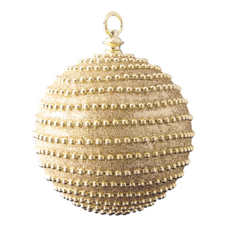 Boule de Noël décoré de perles et de glitter  Color: or Size: Ø 15cm