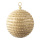 Weihnachtskugel dekoriert mit Perlen & Glitter     Groesse:Ø 15cm    Farbe:gold