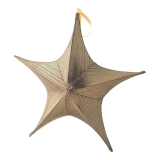 Textile star 5-pointed metallic glittering foldable - Material: with zipper and hanger - Color: gold - Size: Ø 40cm