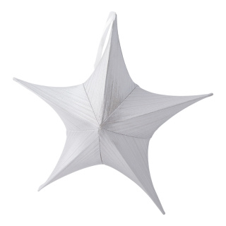 Textile star 5-pointed metallic glittering foldable - Material: with zipper and hanger - Color: silver - Size: Ø 40cm