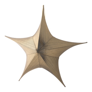 Textile star 5-pointed metallic glittering foldable - Material: with zipper and hanger - Color: gold - Size: Ø 80cm