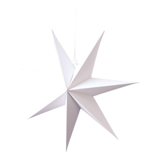 Étoile pliante 7 pointes en carton avec suspension  Color: blanc Size: Ø 40cm
