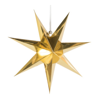 Folding star 7-pointed made of cardboard with hanger - Material:  - Color: gold - Size: Ø 40cm