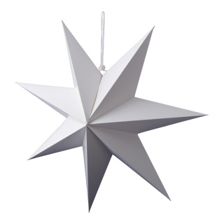 Folding star 7-pointed made of cardboard with hanger - Material:  - Color: white - Size: Ø 60cm