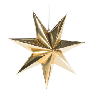 Folding star 7-pointed made of cardboard with hanger - Material:  - Color: gold - Size: Ø 60cm