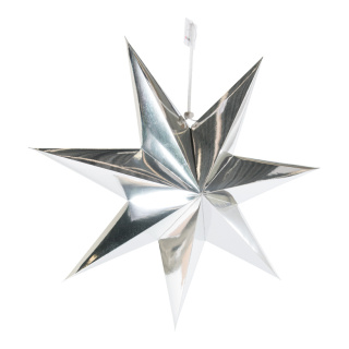 Folding star 7-pointed made of cardboard with hanger - Material:  - Color: silver - Size: Ø 60cm