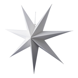 Folding star 7-pointed made of cardboard with hanger - Material:  - Color: white - Size: Ø 90cm