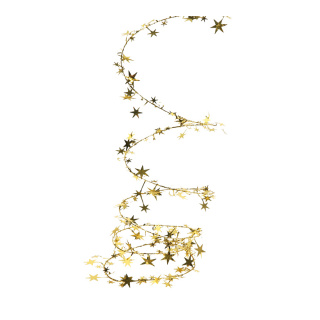 Wire garland with foil stars - Material:  - Color: gold - Size: 270cm