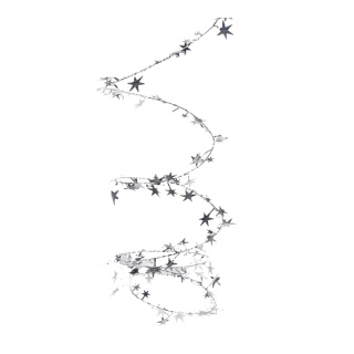 Wire garland with foil stars - Material:  - Color: silver - Size: 270cm