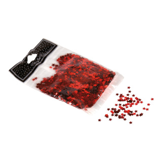 Foil stars for scattering 30 g in bag - Material:  - Color: red - Size: 5mm
