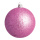 Boule de Noël rose avec gitter en plastique 12 pièces / blister Color: rose Size: Ø 6cm