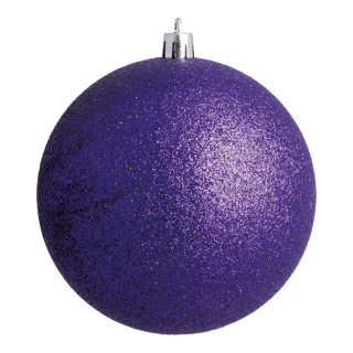 Boule de Noël violet avec gitter en plastique  Color: violet Size: Ø 10cm