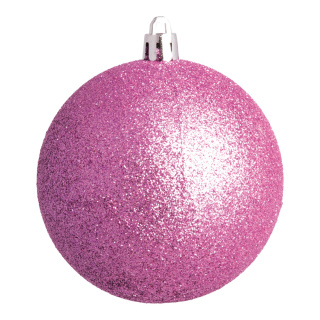 Weihnachtskugel, pink glitter  Abmessung: Ø 14cm   Info: SCHWER ENTFLAMMBAR