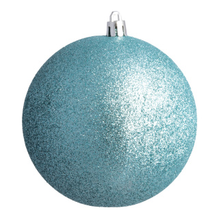 Boule de Noël aqua avec glitter en plastique 12 pièces / blister Color: aqua Size: Ø 6cm