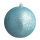Weihnachtskugel, aqua glitter  Abmessung: Ø 6cm, 12 St./Blister   Info: SCHWER ENTFLAMMBAR