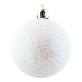 Weihnachtskugel, perlmutt glitter      Groesse:Ø 6cm, 12 Stk./Blister   Info: SCHWER ENTFLAMMBAR