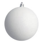 Weihnachtskugel-Kunststoff  Größe:Ø6cm,  Farbe: weiß glitter