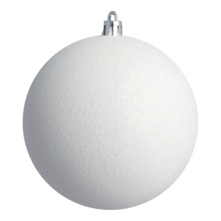Boule de Noël blanc avec gitter en plastique 6 pièces / blister Color: blanc Size: Ø 8cm