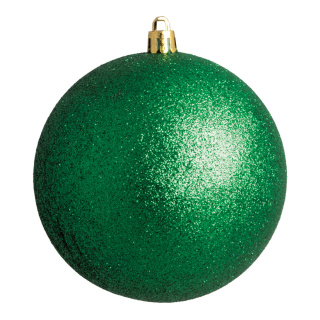 Weihnachtskugel, grün glitter      Groesse:Ø 10cm   Info: SCHWER ENTFLAMMBAR