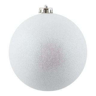 Boule de Noël blanc avec gitter en plastique  Color: blanc Size: Ø 14cm