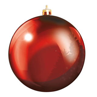 Christmas ball red 12 pcs./blister made of plastic - Material: flame retardent according to B1 - Color: red - Size: Ø 6cm