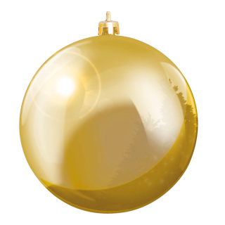 Christmas ball gold 6 pcs./blister made of plastic - Material: flame retardent according to B1 - Color: gold - Size: Ø 8cm