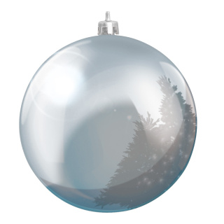 Christmas ball silver made of plastic - Material: flame retardent according to B1 - Color: silver - Size: Ø 14cm