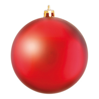 Christmas ball matt red made of plastic - Material: flame retardent according to B1 - Color: matt red - Size: Ø 14cm
