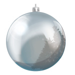 Boule de Noël argent en plastique ignifugé en...