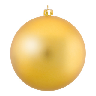 Christmas ball matt gold made of plastic - Material: flame retardent according to B1 - Color: matt gold - Size: Ø 25cm
